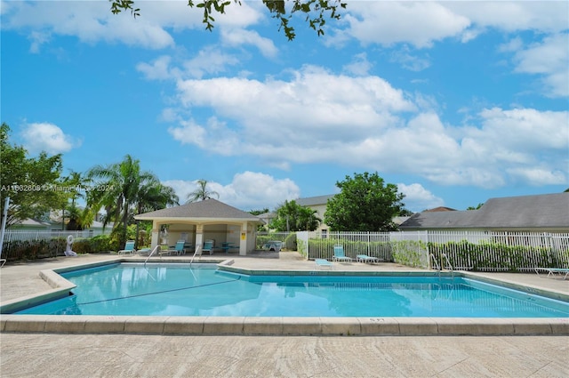 view of pool featuring a patio