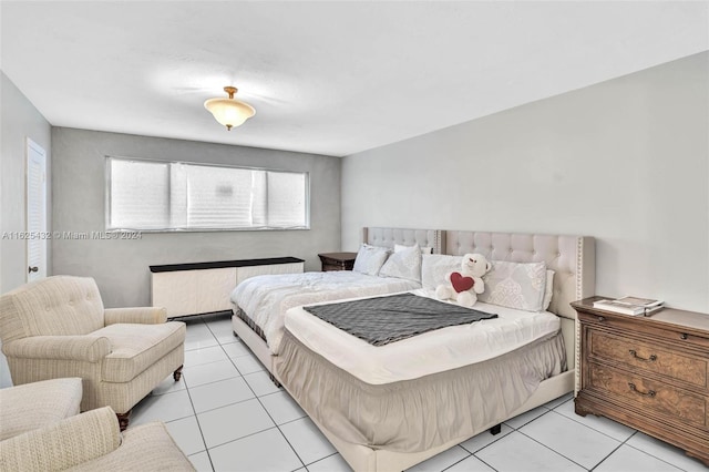 tiled bedroom with radiator