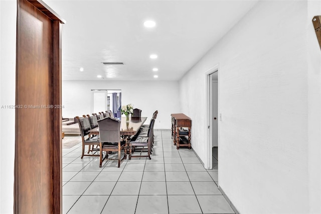 view of tiled dining space