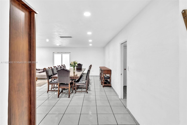 view of tiled dining room