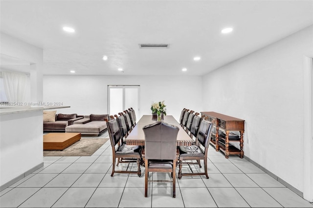 view of tiled dining space