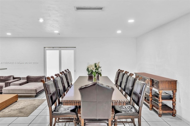 view of tiled dining room