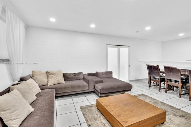 view of tiled living room