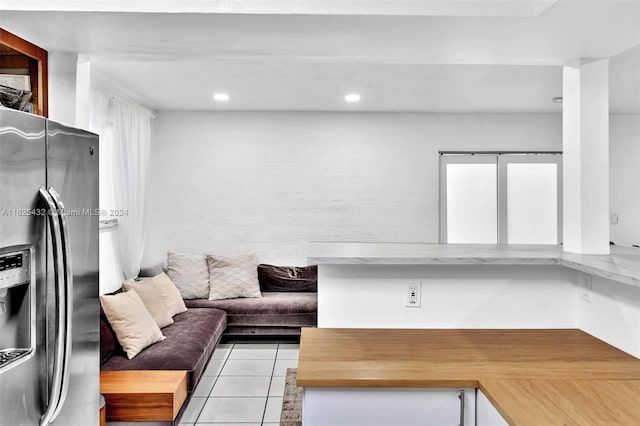 view of tiled living room