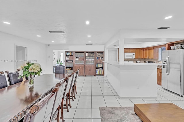 view of tiled dining room