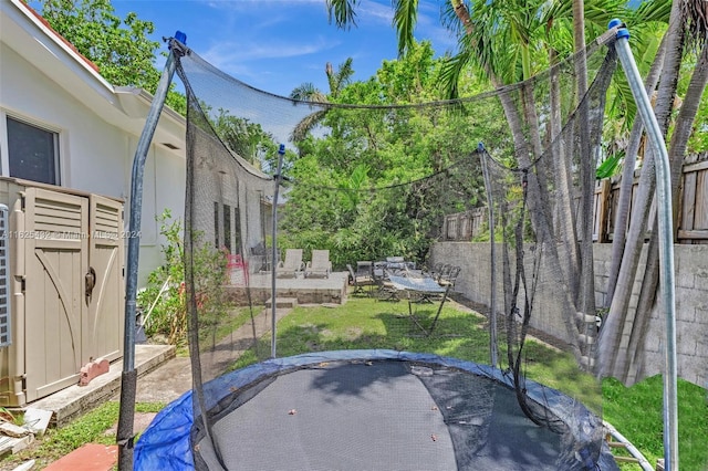 view of yard with a storage shed