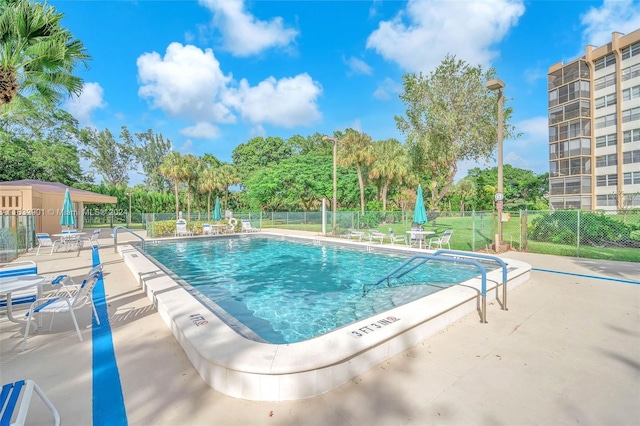 view of pool with a patio area