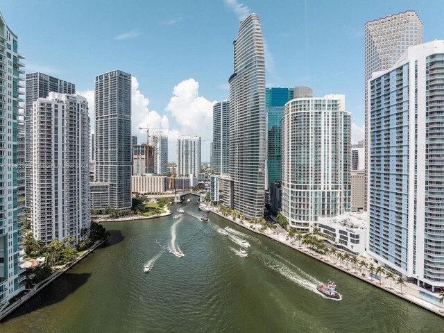 view of city with a water view