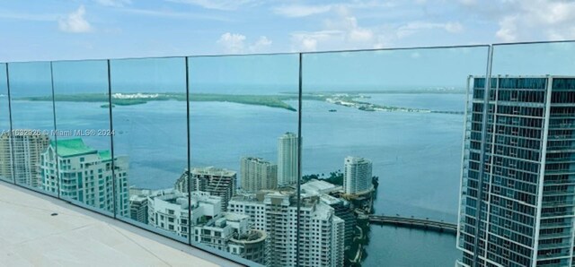 balcony with a water view