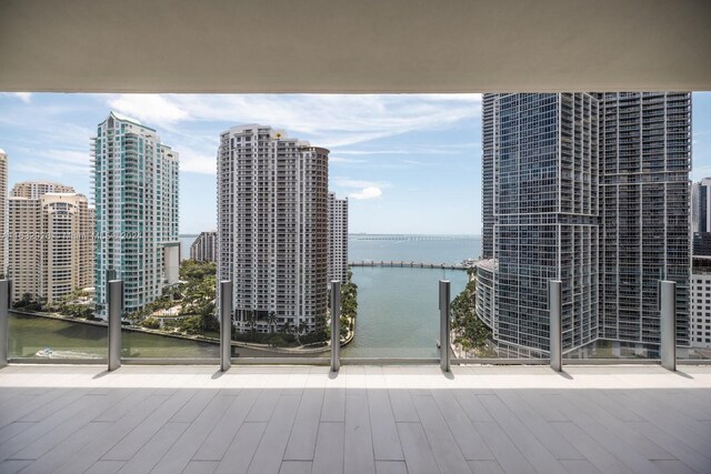 balcony with a water view