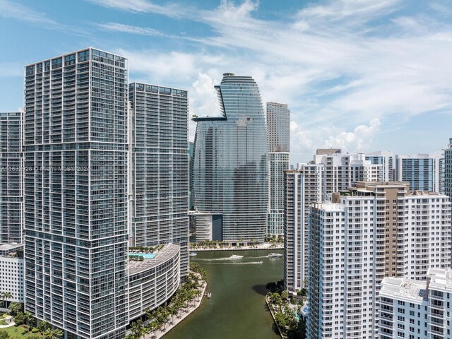 view of city with a water view