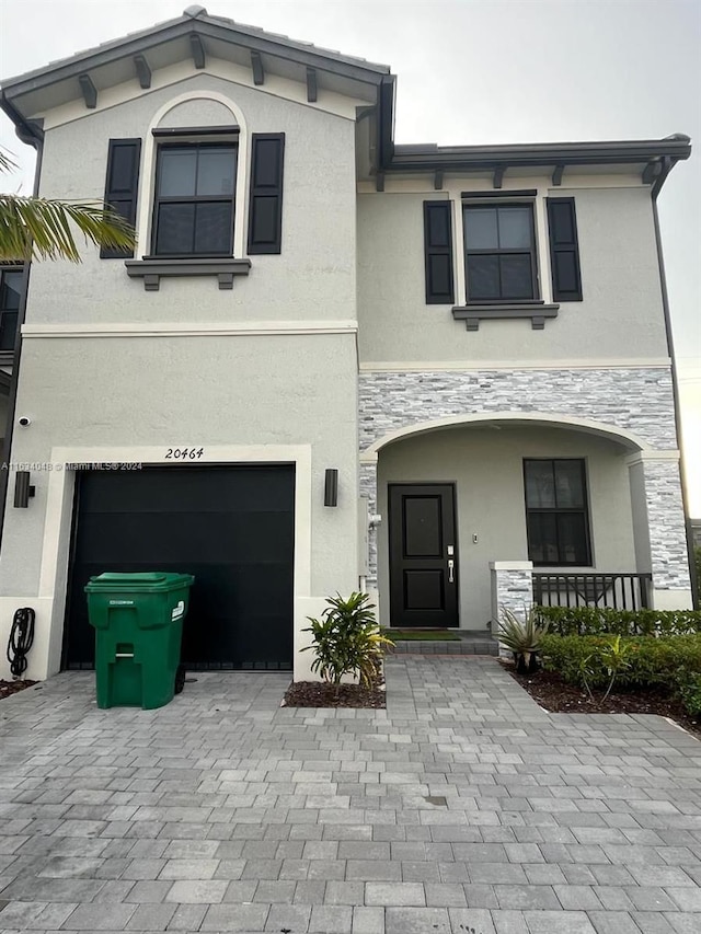 view of front of home featuring a garage