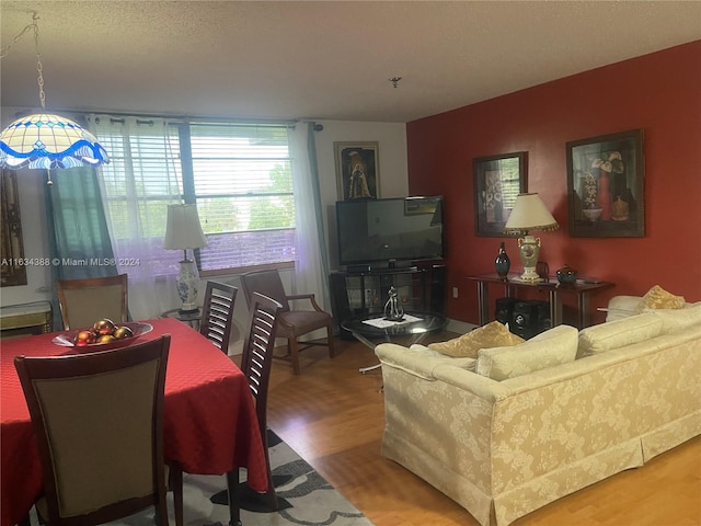 living room featuring light wood-type flooring