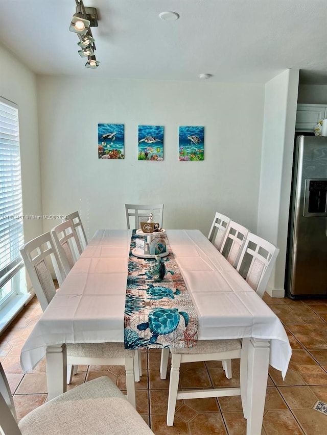 view of tiled dining room