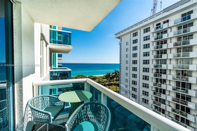 balcony with a water view