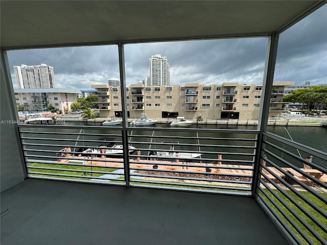 balcony with a water view