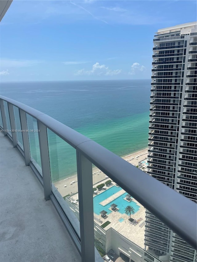 balcony with a water view