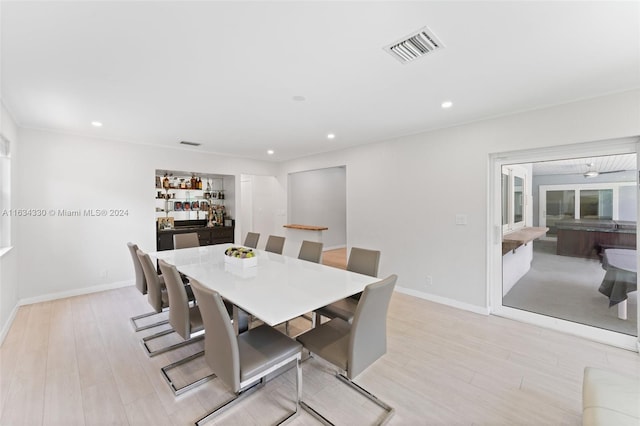 dining area featuring light hardwood / wood-style flooring