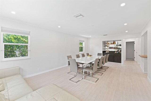 dining area featuring light hardwood / wood-style floors