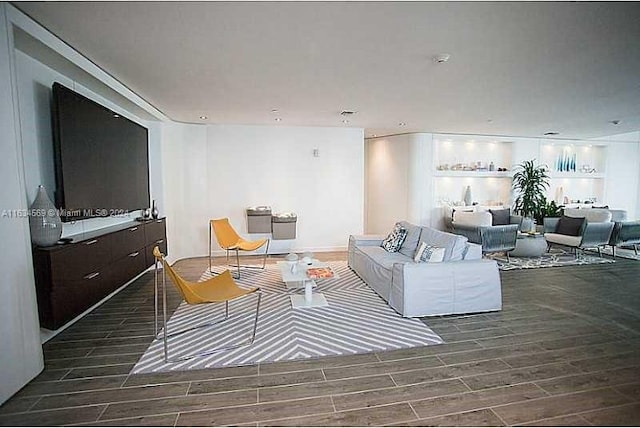 living room with wood-type flooring