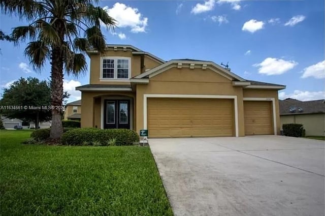 view of front of house with a front lawn