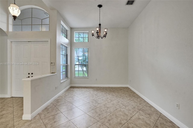 interior space featuring an inviting chandelier and a wealth of natural light