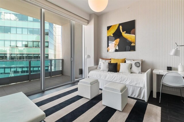 bedroom featuring hardwood / wood-style flooring