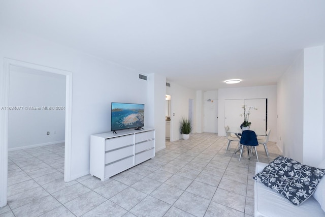 view of tiled living room