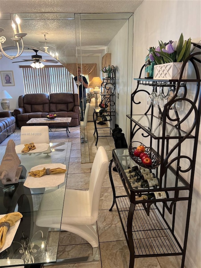 dining area featuring ceiling fan