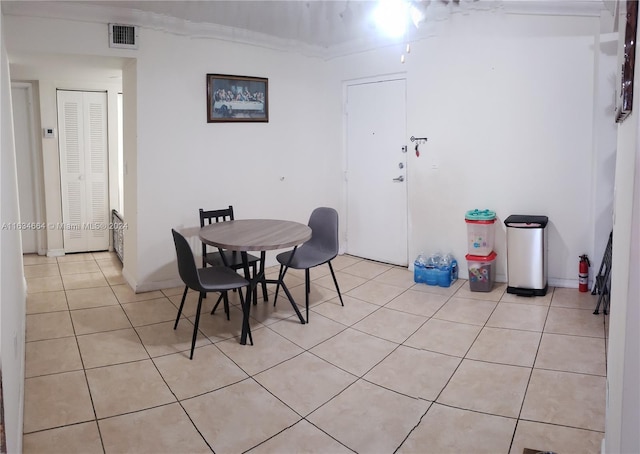 view of tiled dining area