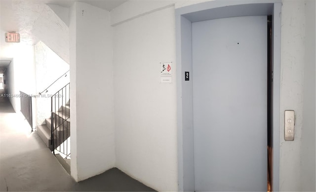 hall featuring elevator