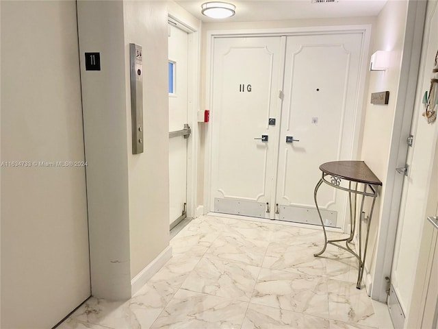 entryway with elevator