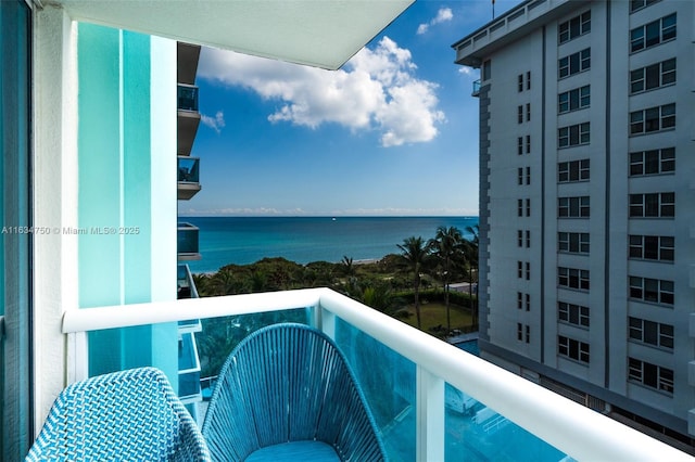 balcony with a water view