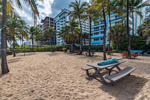 view of home's community with volleyball court