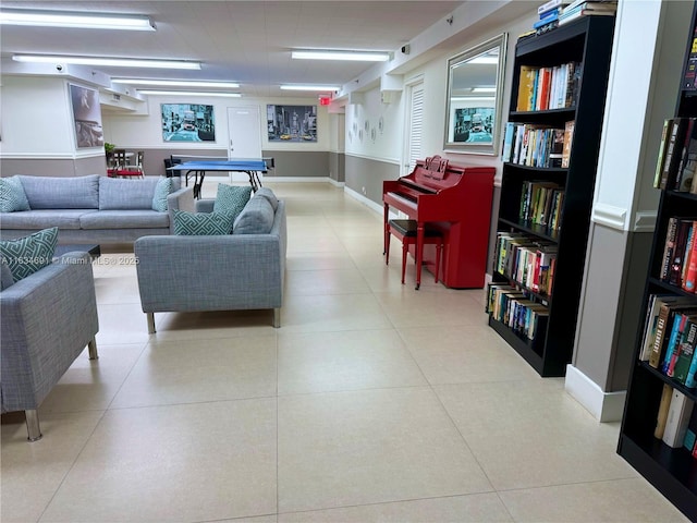 interior space with light tile patterned flooring