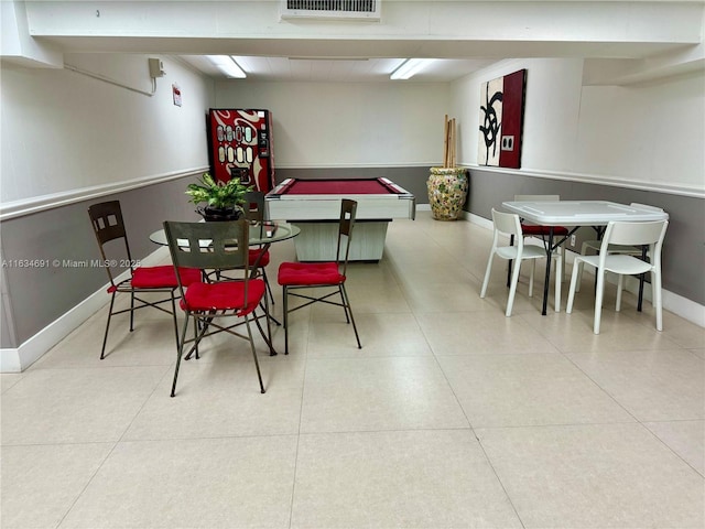 view of tiled dining room