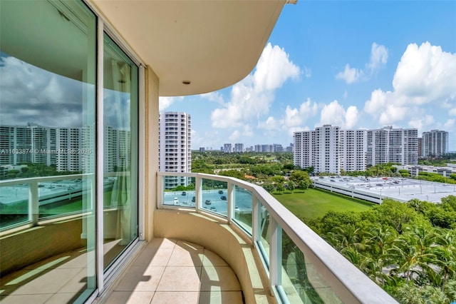 balcony with a view of city
