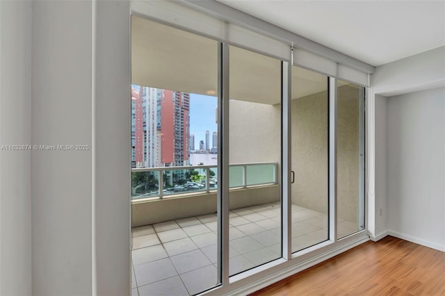 balcony featuring a view of skyline