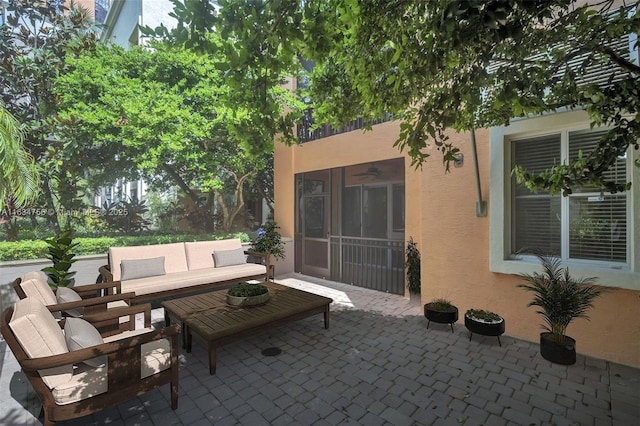 view of patio with an outdoor living space