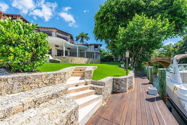 exterior space with a yard