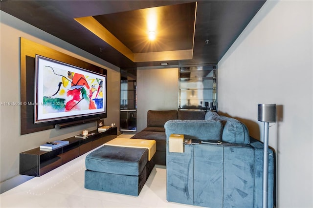 17111 Biscayne Blvd Unit 304, North Miami Beach, FL 33160 - cinema room featuring a raised ceiling