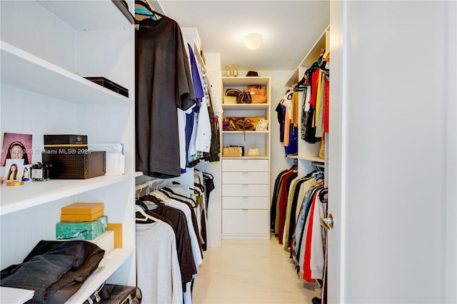 view of walk in closet