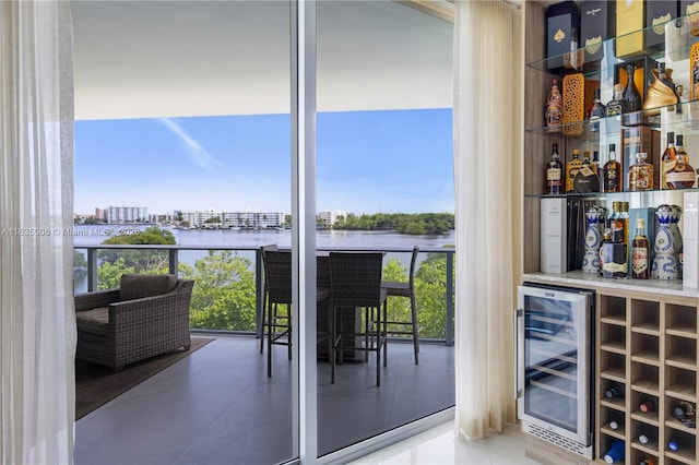 17111 Biscayne Blvd Unit 304, North Miami Beach, FL 33160 - balcony with beverage cooler and a water view