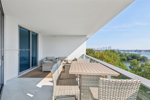 balcony with a water view