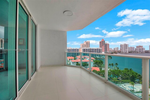 balcony with a view of city