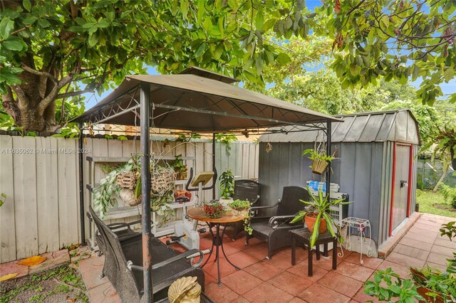 view of patio with a gazebo