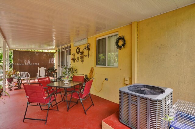 view of patio featuring central AC