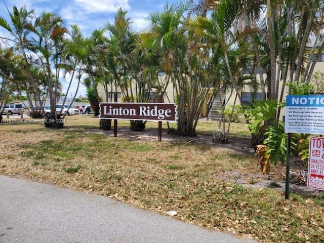 view of community sign