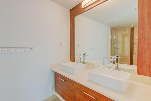 bathroom with dual vanity