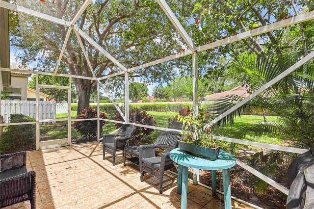 view of sunroom